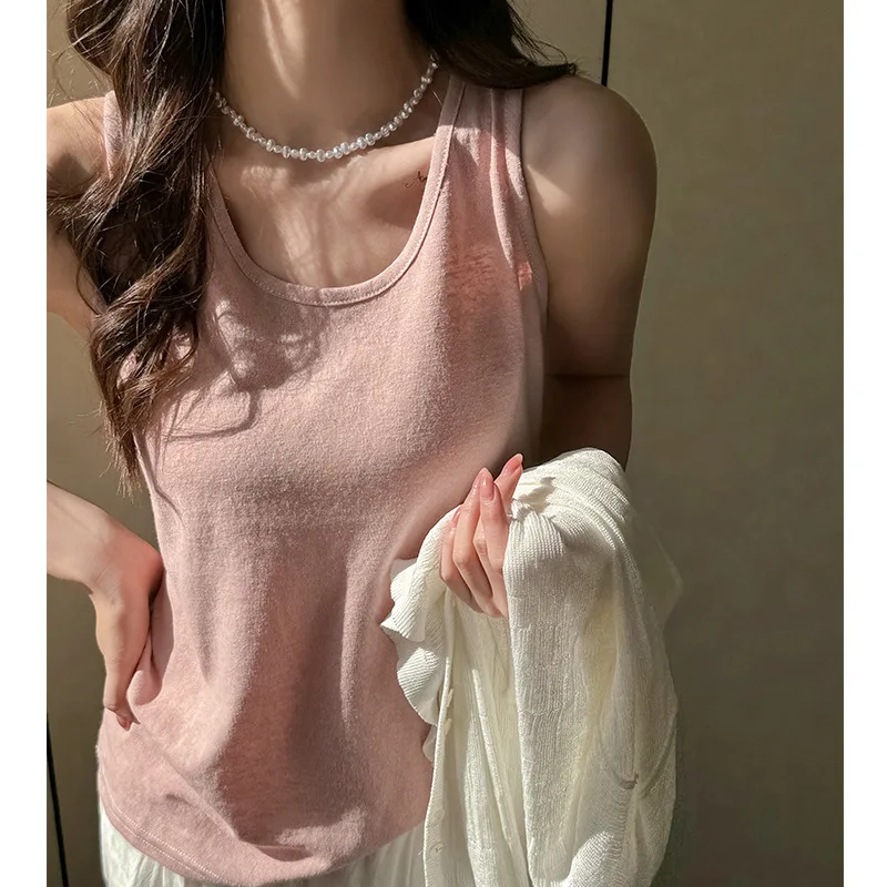 

Spring Summer Korean Style Loose Camisole Women's Inner Wear Base Layer High-end Casual Versatile Basic Topins