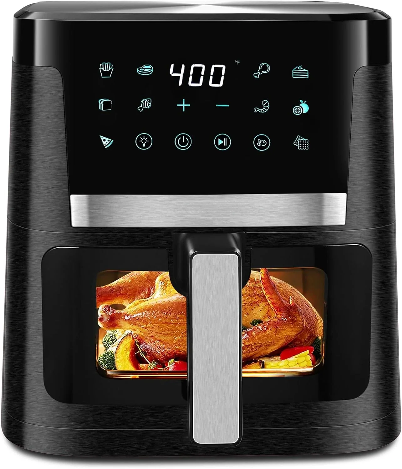 

Large Capacity 7.5 QT 1700W Oilless Air Fryer Healthy Cooker with 12 Presets, LCD Touch, Visible Cooking Window - Air Fryers