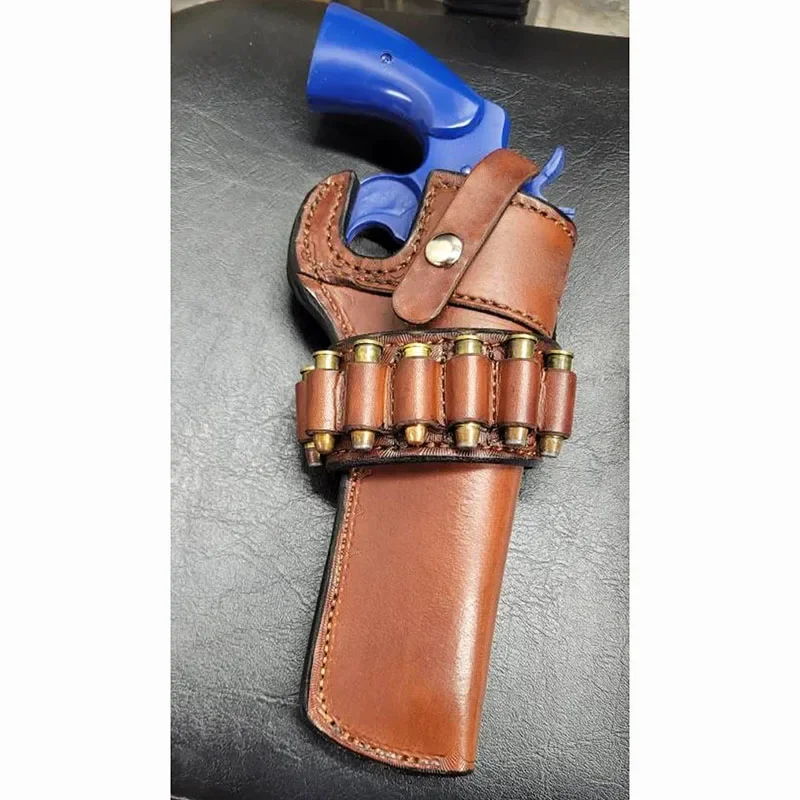 Steampunk Old Wild West Cowboy Western Revolver Holster Gunslinger Cosplay Costume Gun Cartridge Bullet Belt Bag For Colt Python