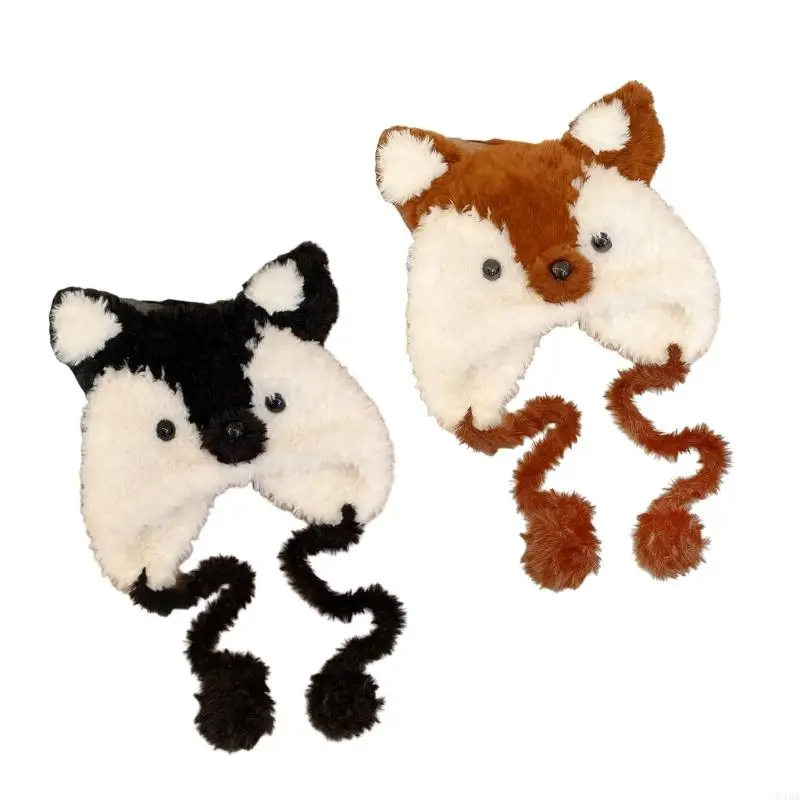 

Childrens Plush Bear Ears Leopard Print Cold Weather Cap Soft Fleece Winter 6XDA