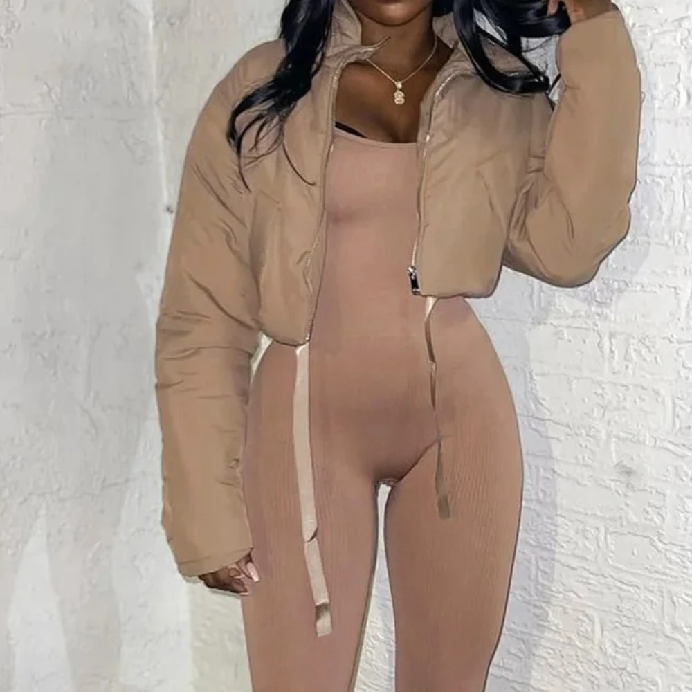 Cappotti invernali giacca corta imbottita in cotone 2025 donna Y2K streetwear vestiti autunnali sexy eleganti piumini corti a bolle