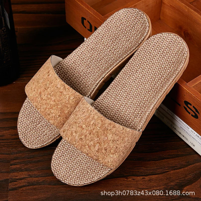 Mntrerm 2023 Fashionable Wooden Slippers For Summer Linen Slippers Indoor For Women And Men Room Household Items