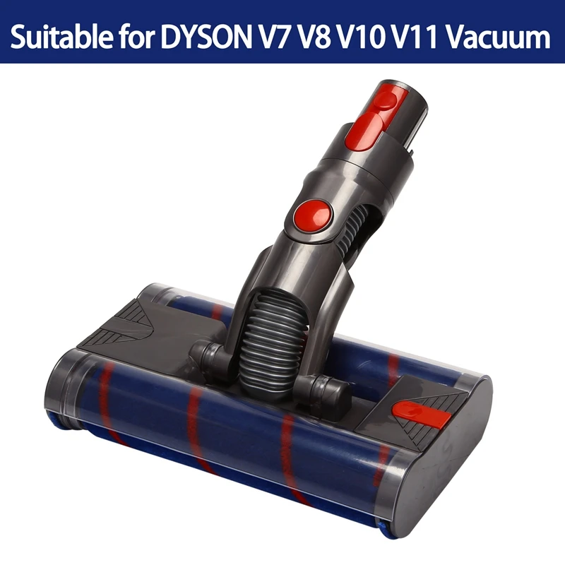 Motorized Double Floor Brush Head Tool For Dyson V8 V7 V10 V11 Vacuum Cleaner Soft Sweeper Roller Head Floor Brush