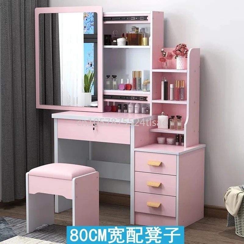 

Dressing Table Bedroom Furniture with Sliding Mirror Stool Makeup Vanities for Bathroom and Hall for Bedroom Use