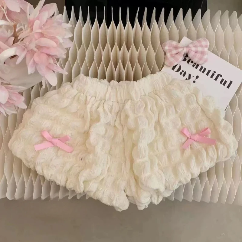 

2026 Summer New Cute Children's Candy Colored Bow Dopamine Bubble Lantern Shorts