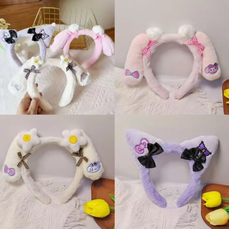 سانريو ماي ميلودي كورومي سينامورول فتاة إبداعية بطاقة شعر لطيفة للغاية كارتونية وجه لطيف صور أداء غطاء الرأس رباط شعر