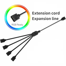 ARGB 5V 3Pin Extension Cable Adapter 30cm 1 To 1 2 3 4 5 12v 4pin RGB Splitter Cable for MSI A SUS ASRock AURA LED