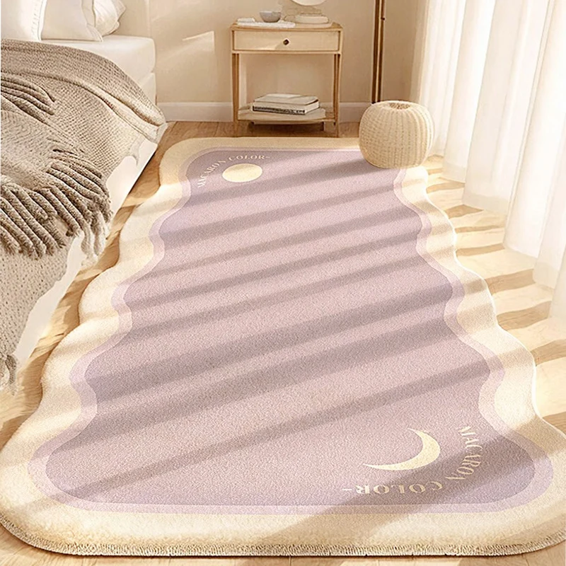 French Cream Style Fluffy Soft Carpet Bedroom Wavy Edge Bedside Children Carpets Girl Master Bedroom Bed New Bay Window Rug