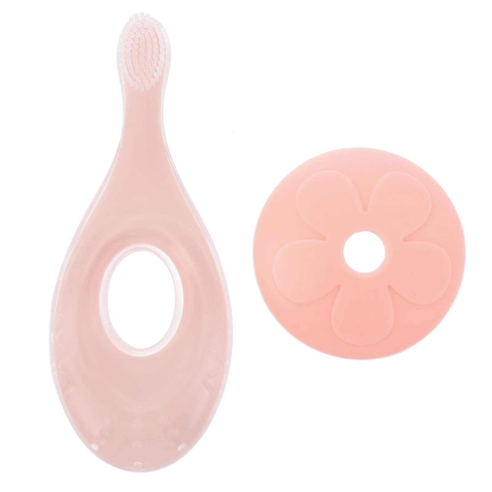 

1 Set Silicone Baby Toothbrush Short Handle Easy Grip Portable Training Toothbrush For Infant Teeth Cleaning Care