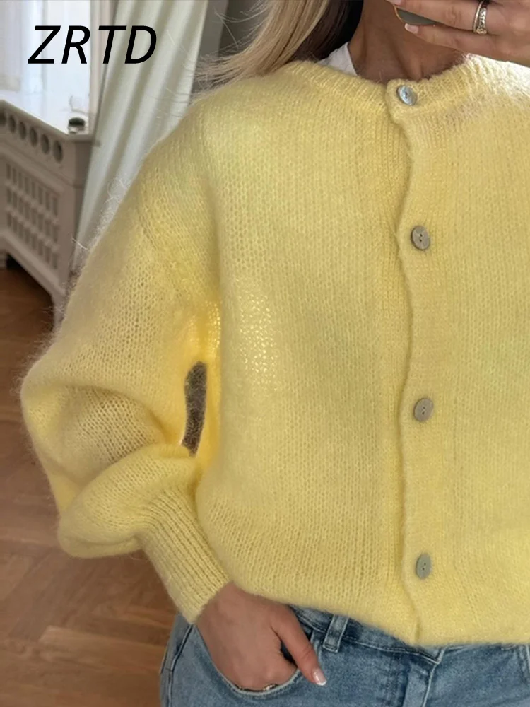 Casual Knitted Cardigan Women Solid O-neck Single Breasted Long Sleeve Female Sweaters 2024 Autumn Lady Chic All-match Knitwear