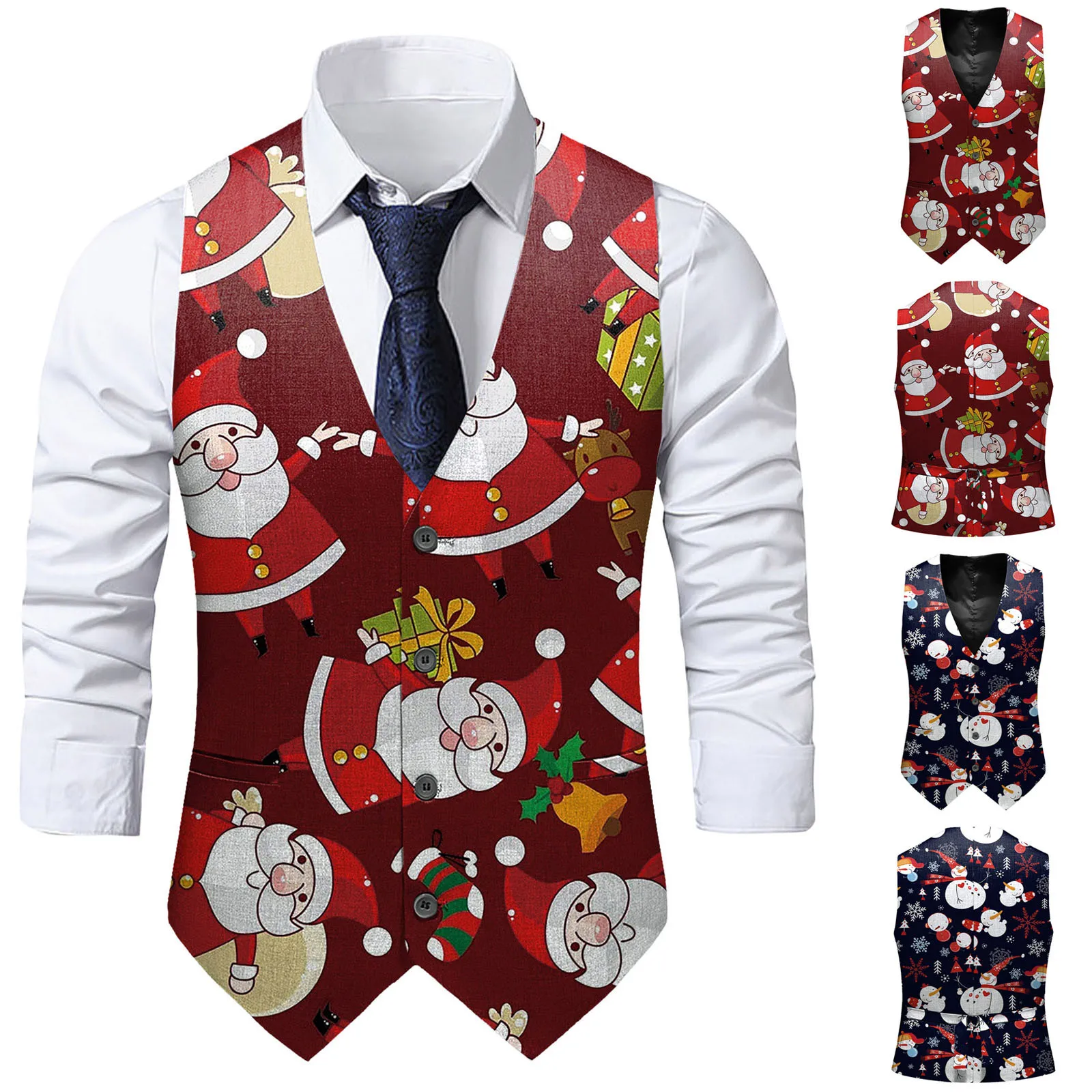 Hi-Tie Christma Green Gold Men\'s Vest Tie Business Formal Dress Silk Sleeveless Jacket 4PC Hanky Cufflink Paisley Suit Waistcoat