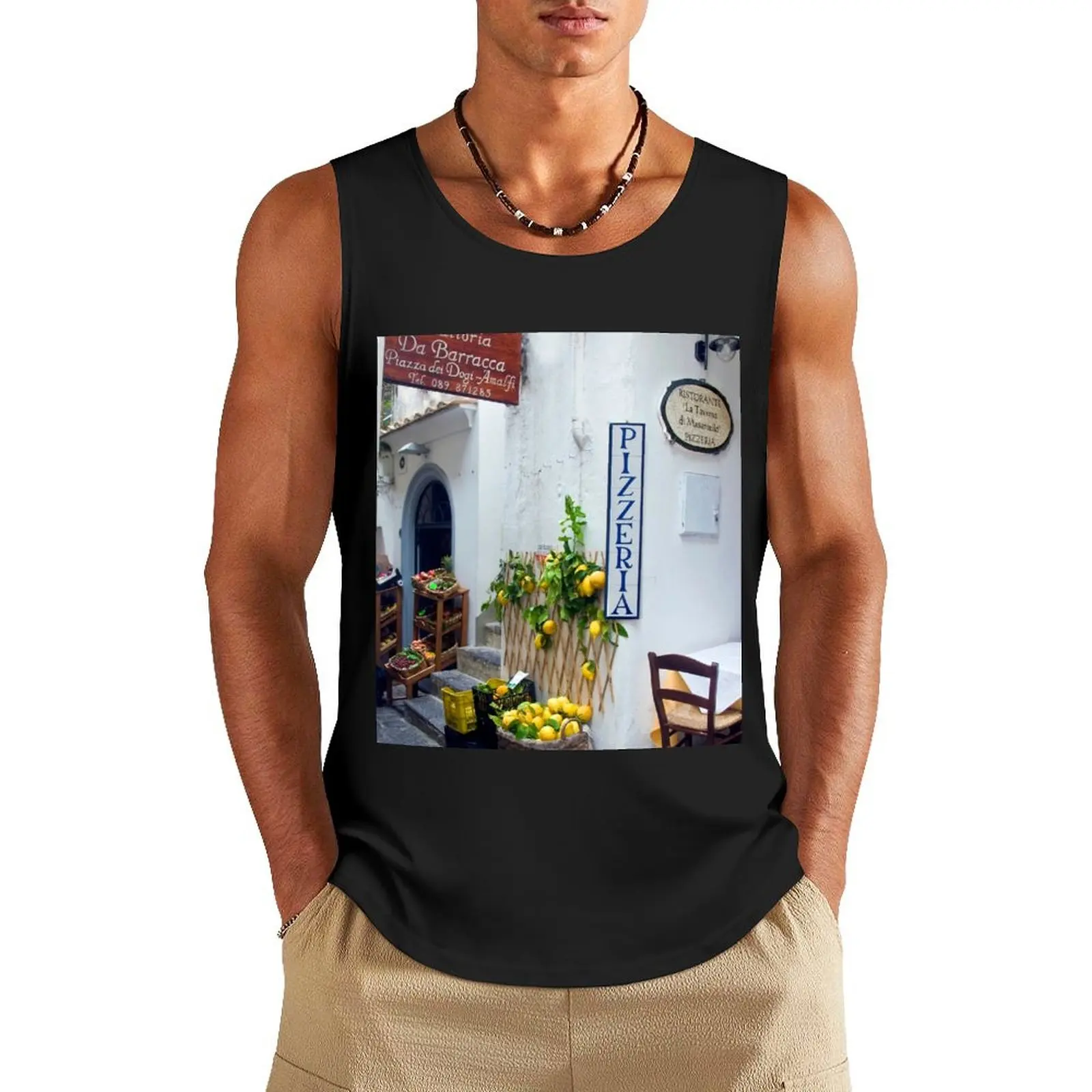 

Amalfi, Italy Tank Top Gym T-shirts for men anime top anime clothes