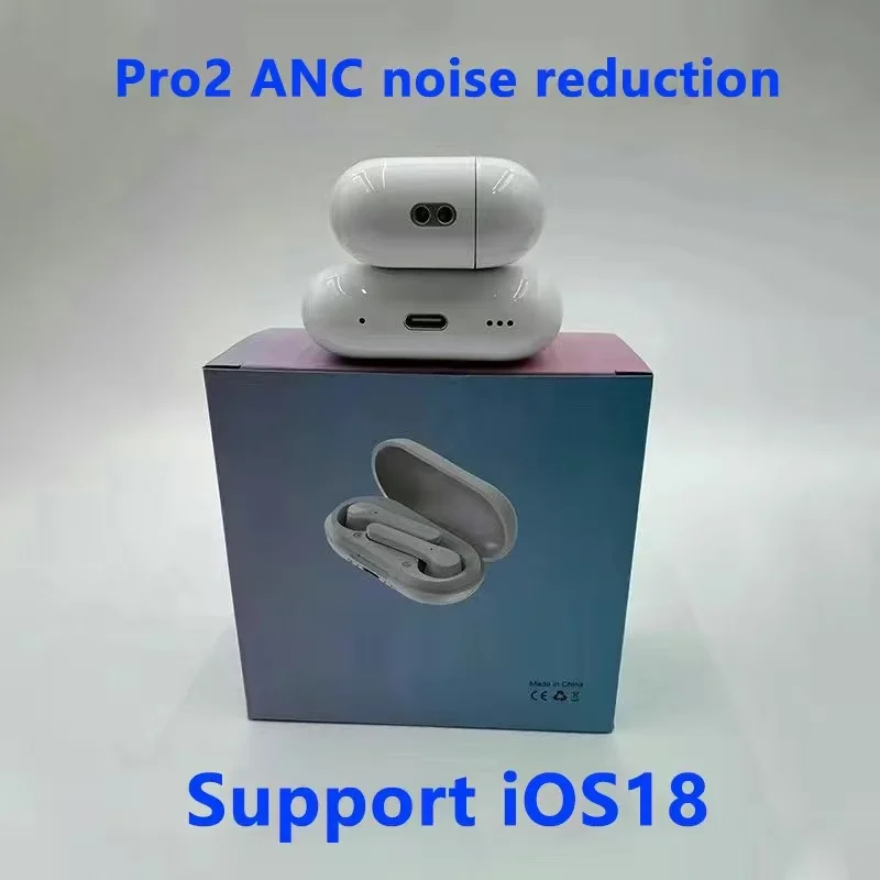 2025 Air Pro2 ANC nowe iOS18 aktywna redukcja szumów TWS prawdziwe bezprzewodowe słuchawki Bluetooth USB-C słuchawki sportowe stereo