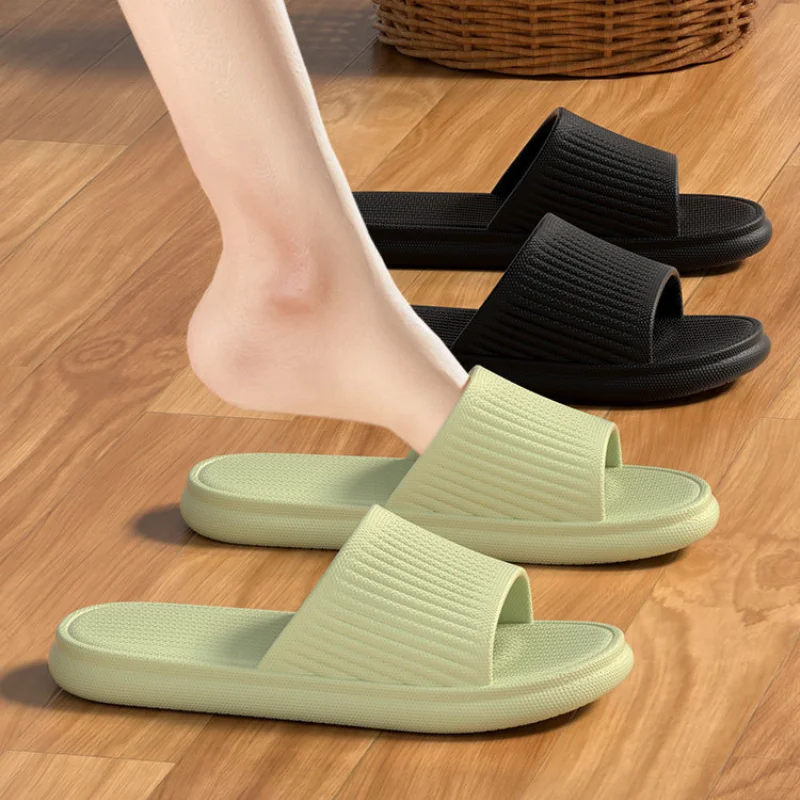 Zapatillas de baño para hombre y mujer, sandalias de suela suave EVA, chanclas informales para interiores, zapatos antideslizantes para el hogar