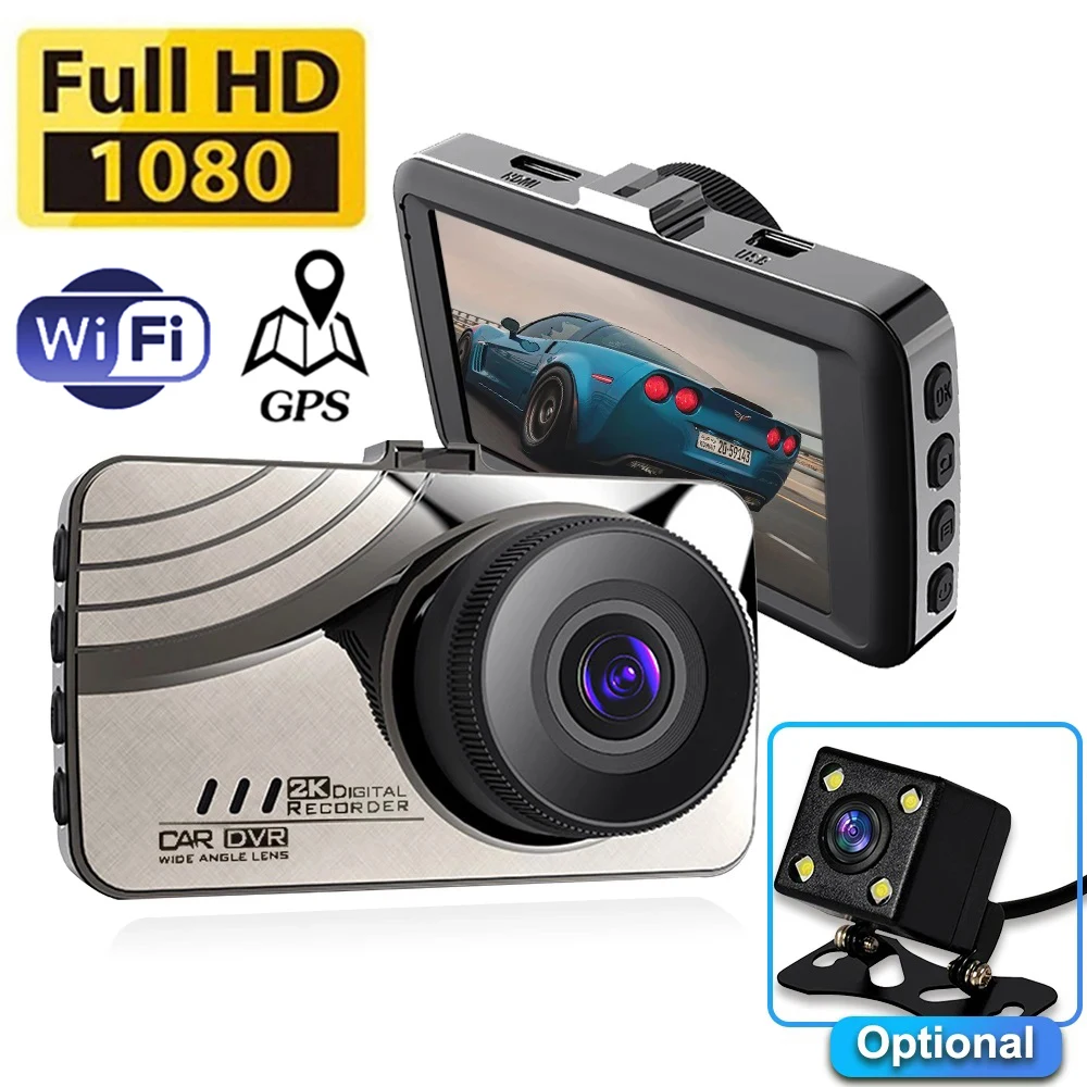 

Автомобильный видеорегистратор Wi-Fi Full HD 1080P, видеорегистратор заднего вида, автомобильная камера ночного видения, видеорегистратор с черным ящиком, Автомобильный видеорегистратор GPS, автомобильные аксессуары