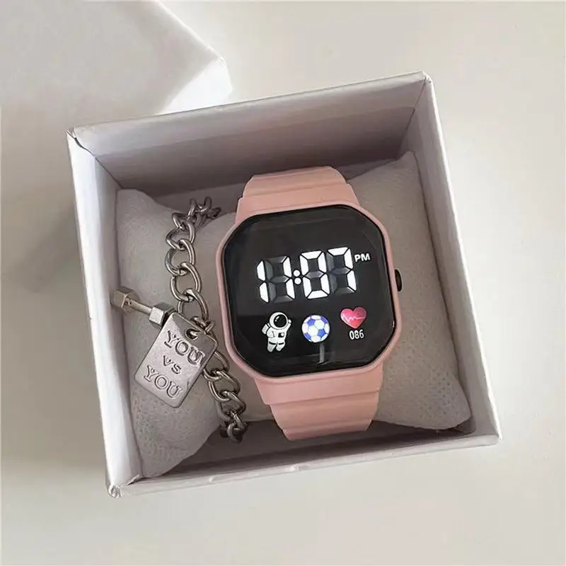 นาฬิกาดิจิตอลกีฬานาฬิกาดิจิตอลสําหรับเด็กสบายกีฬานาฬิกา LED กันน้ําซิลิโคนสําหรับเด็กผู้หญิงผู้ชาย