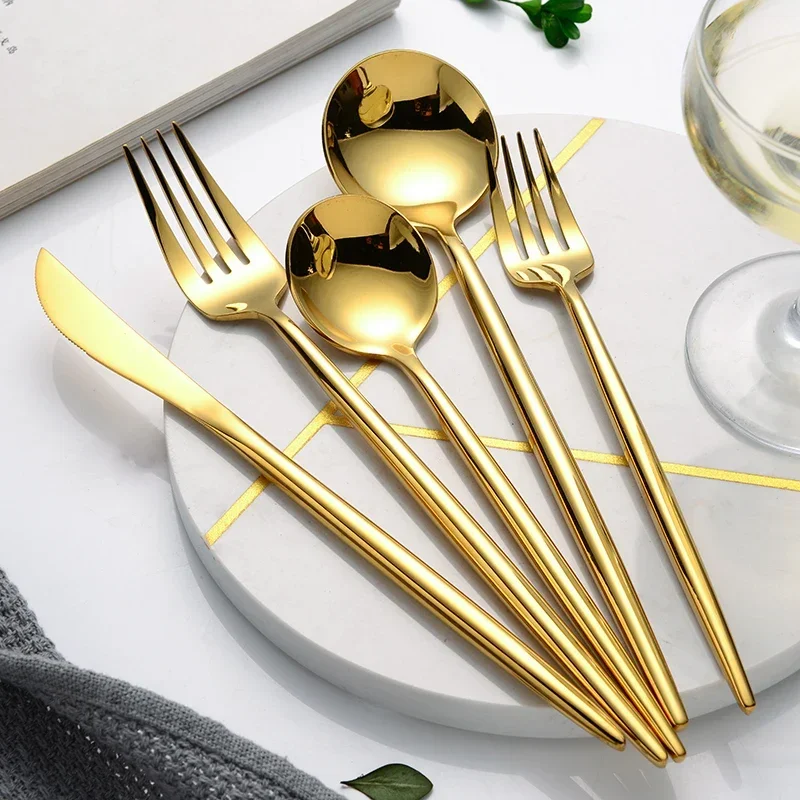 Long Handle Spoon 304 Food Grade Stainless Steel Ice Cream Tea Coffee Salt Juice Golden Silver Spoons Kitchen Accessories Tools