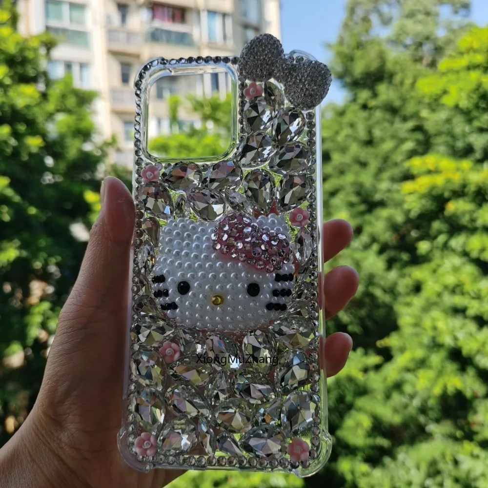 Für Nothing Phone 4A 4A Pro 4B 3A Pro 3 3A Lite 2 2A 1 CMF Phone 2 Pro Phone1 Hello Kitty Diamant-Schleifen-Bling-Handyhülle – Detail 2