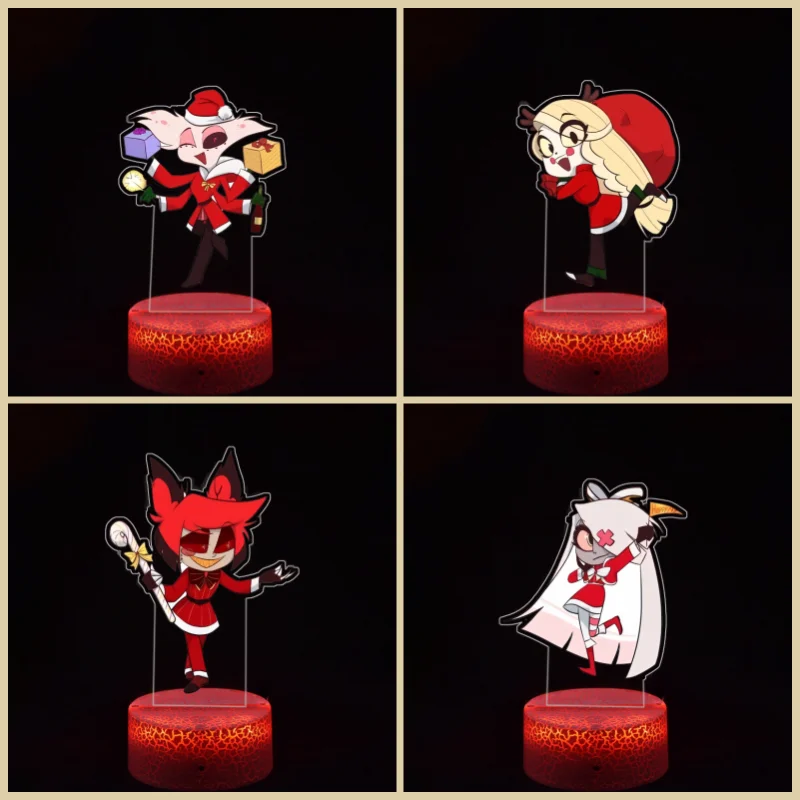 

Акриловый ночник с аниме-персонажами для спальни Эмили из Hazbin Hotel, настольная фигурка-подставка, атмосферный декор, креативный подарок