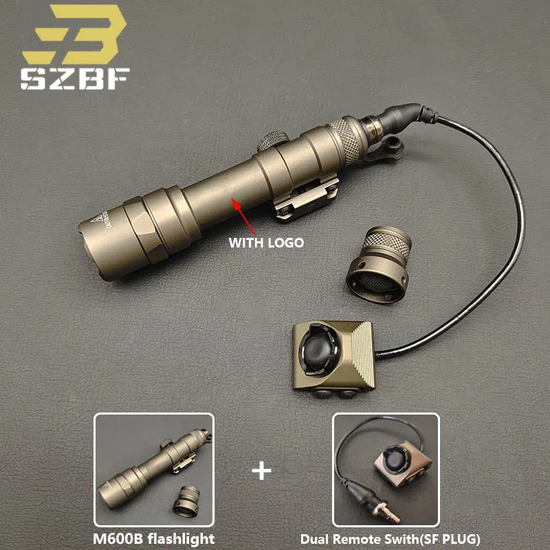 Tactical Air Gun M600B M300B LED White Light Metal Flashlight and Hot Button Pressure Switch Weapon Hunting Reconnaissance Light