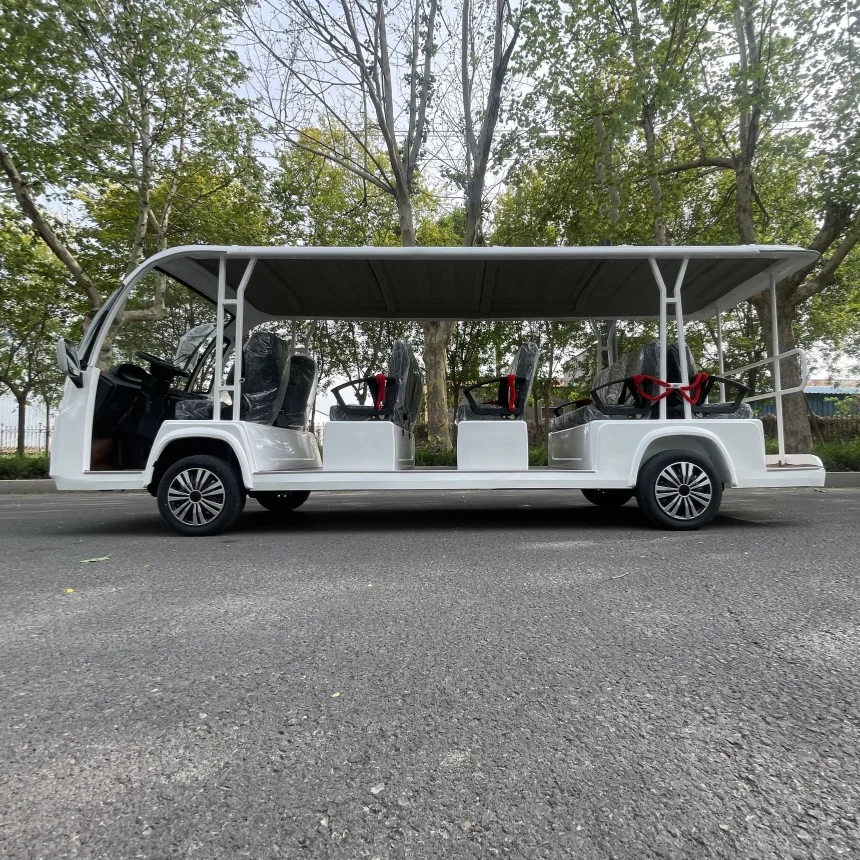 

Hot Selling Street Legal Electric Tour Bus Lead-Acid Maintenance-Free Battery Powered Electric Sightseeing Bus 10 Inch Screen