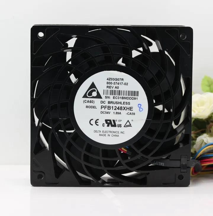 

New for delta PFB1248XHE 12038 12cm DC 54V(48V) 1.92A dual ball bearing powerful inverter server axial cooling fan