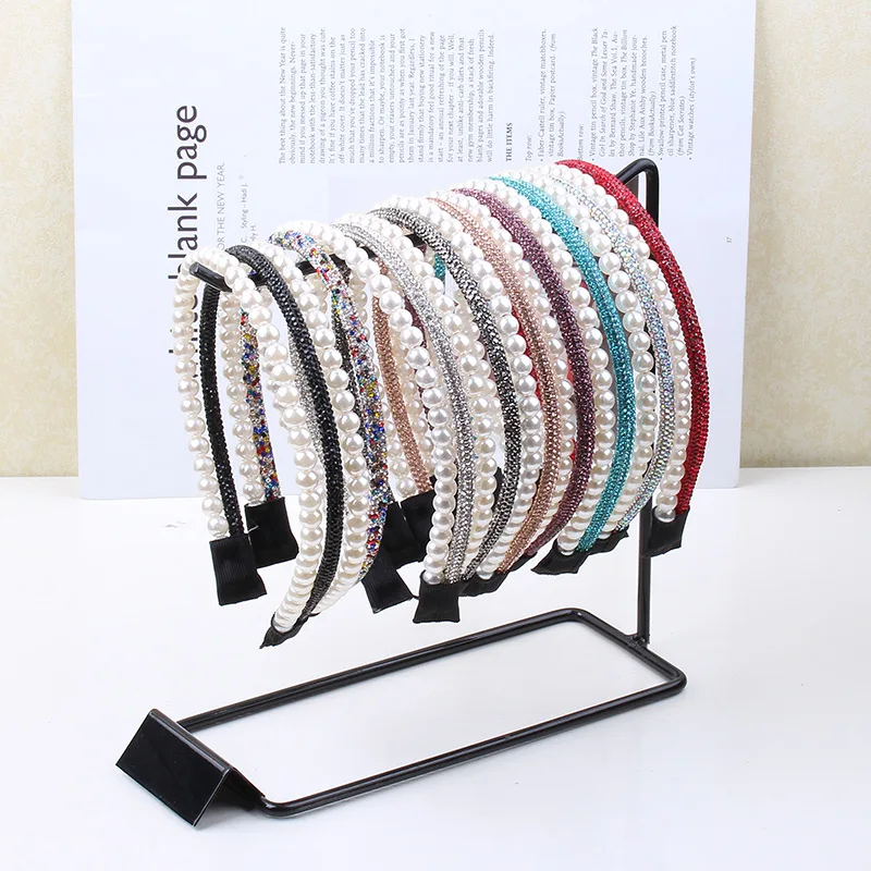 5pcs Korean ins strass diamond pearl double layer headband hairband aviamentos headband para artesanato