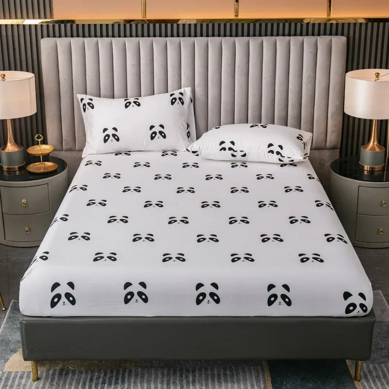 Fitted Sheet Print Pattern Mattress Cover with Elastic Band Bed Sheet Single Double Queen Size Bedsheet High Quality  인견이불