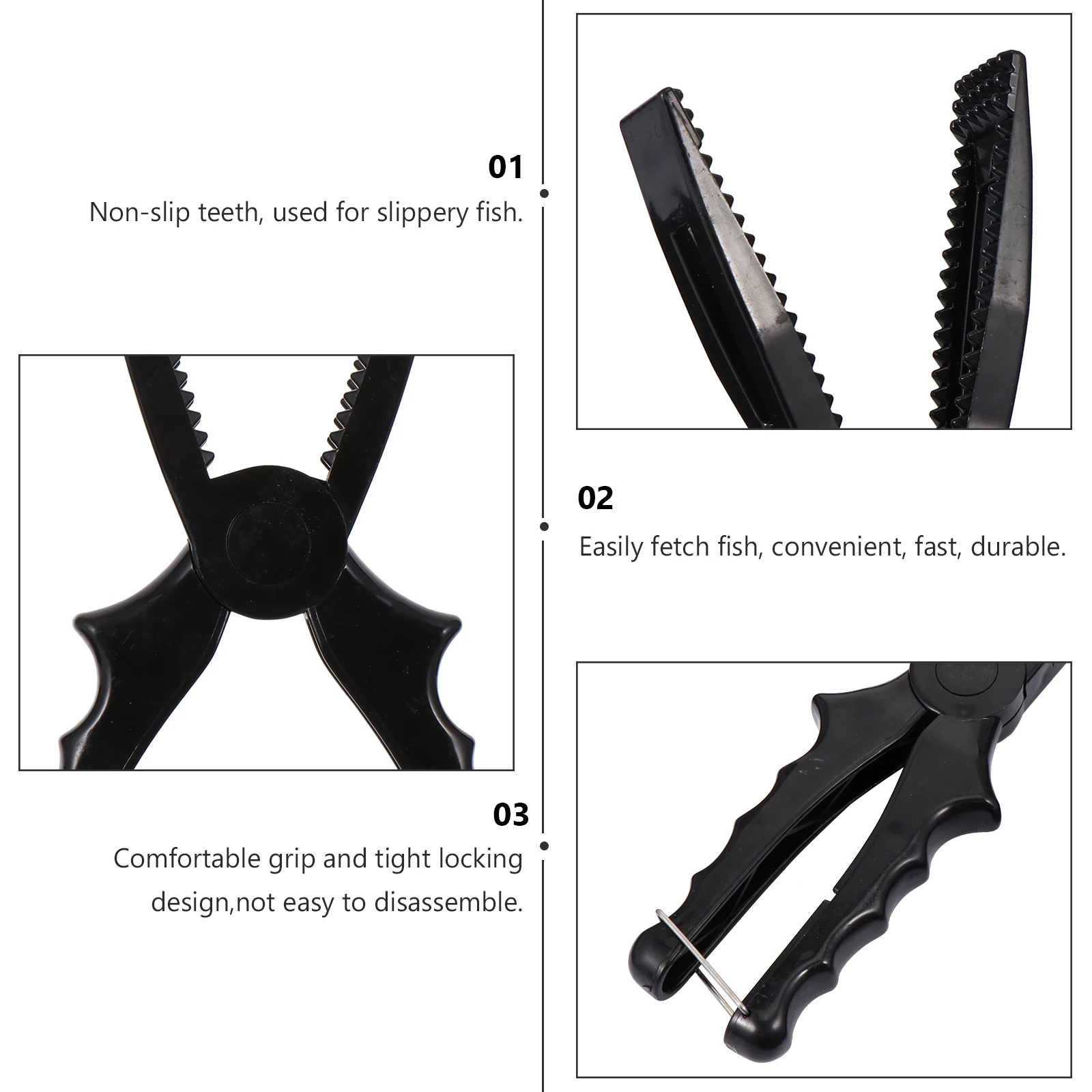 

Plastic Fish Clamp Grips Fishing Tackle Pliers Device to Handle Control Grippers