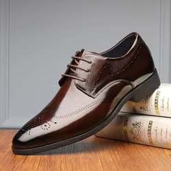 2026 Man Split Leather Shoes Rubber Sole Man Business Office Male Dress Lether Shoes Genuine Leather Wedding Party Shoes Plus 48