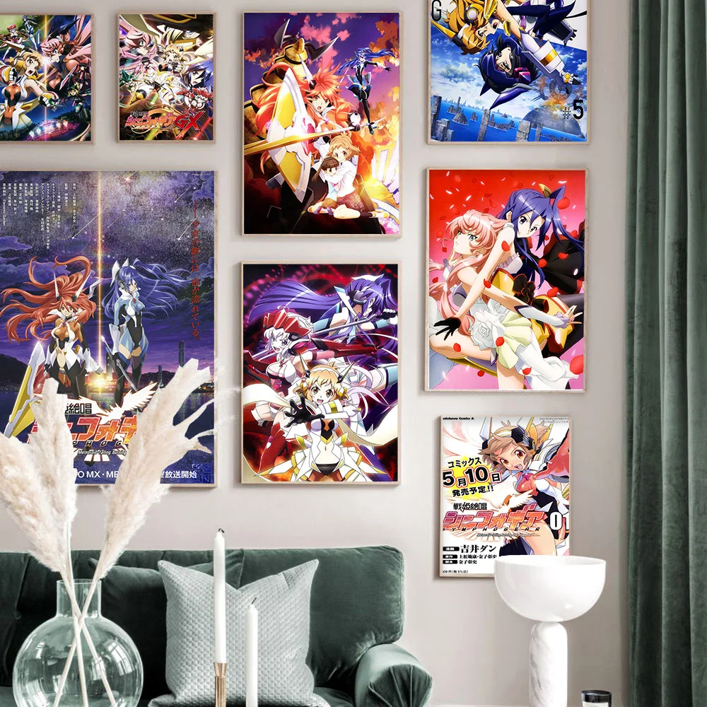 Superb Song Of The Valkyries Symphogear Japanese Anime Print Art Poster Cartoon Canvas Painting Manga Wall Picture Otaku Decor