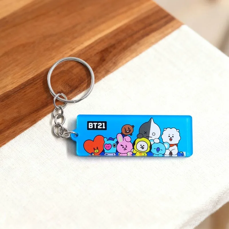 BT21 cartoon character keychain, acrylic double-sided patter