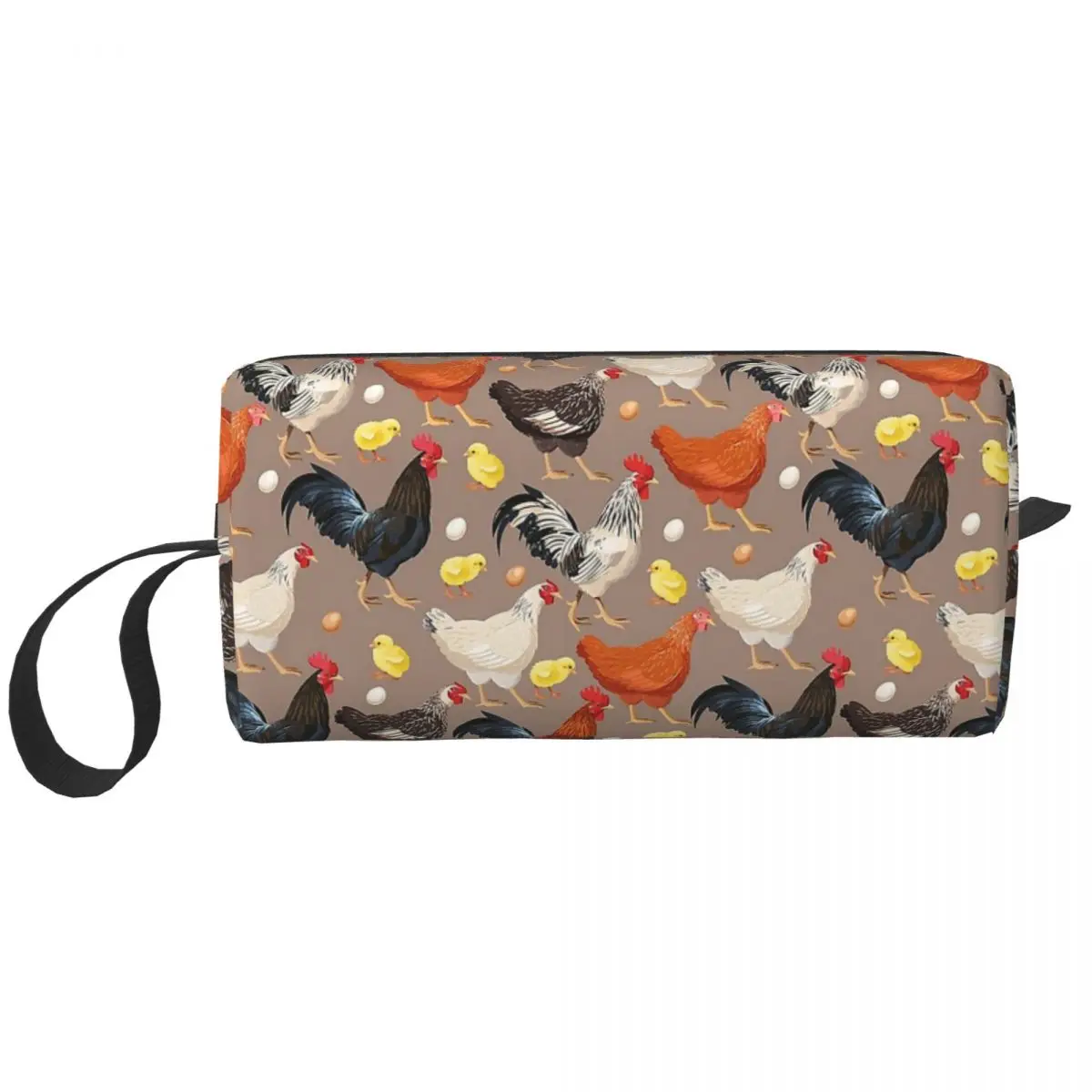 Chicken Colorfull Pattern Makeup Bag para Mulheres, Organizador de Cosméticos, Kit Dopp, Armazenamento, Higiene Pessoal, Beleza, Travel Pencil Case