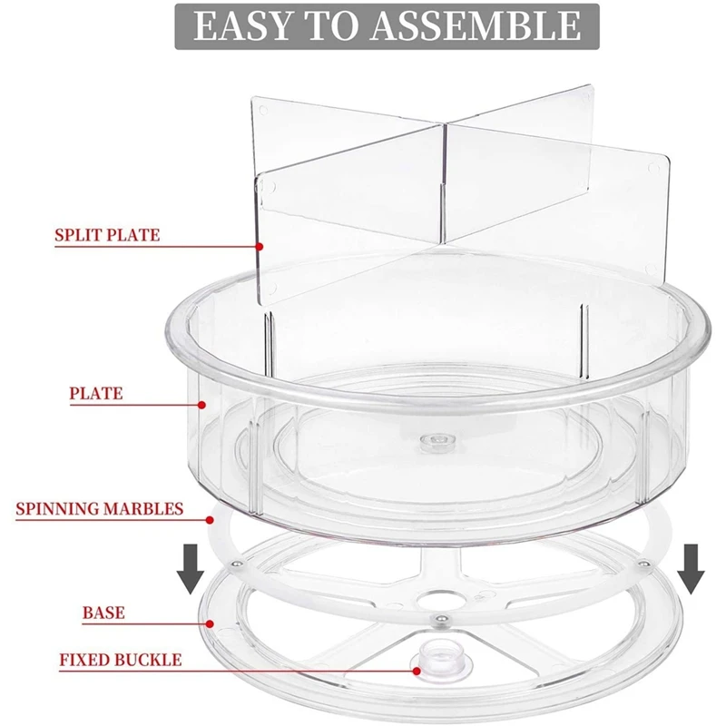 Lazy Susan, Lazy Susan Cabinet Organizer, Organization For Pantry, Countertop, Shelf, Table, Bathroom, Clear