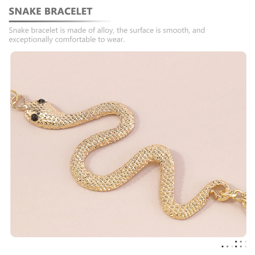 

2Pcs Fashionable Snake Ring Bracelet Hand Jewelry Comfortable Fit for Women Girls Gifts Snake Jewelry Ring Bracelet Hand Chain