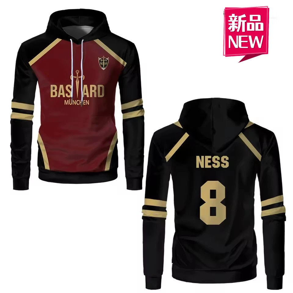 

Blue Lock Anime Bastard München Team Uniform Hoodie No. 10 KAISER Long-sleeved Sweatshirt 2025 Autumn New Sports Hooded Hoodies