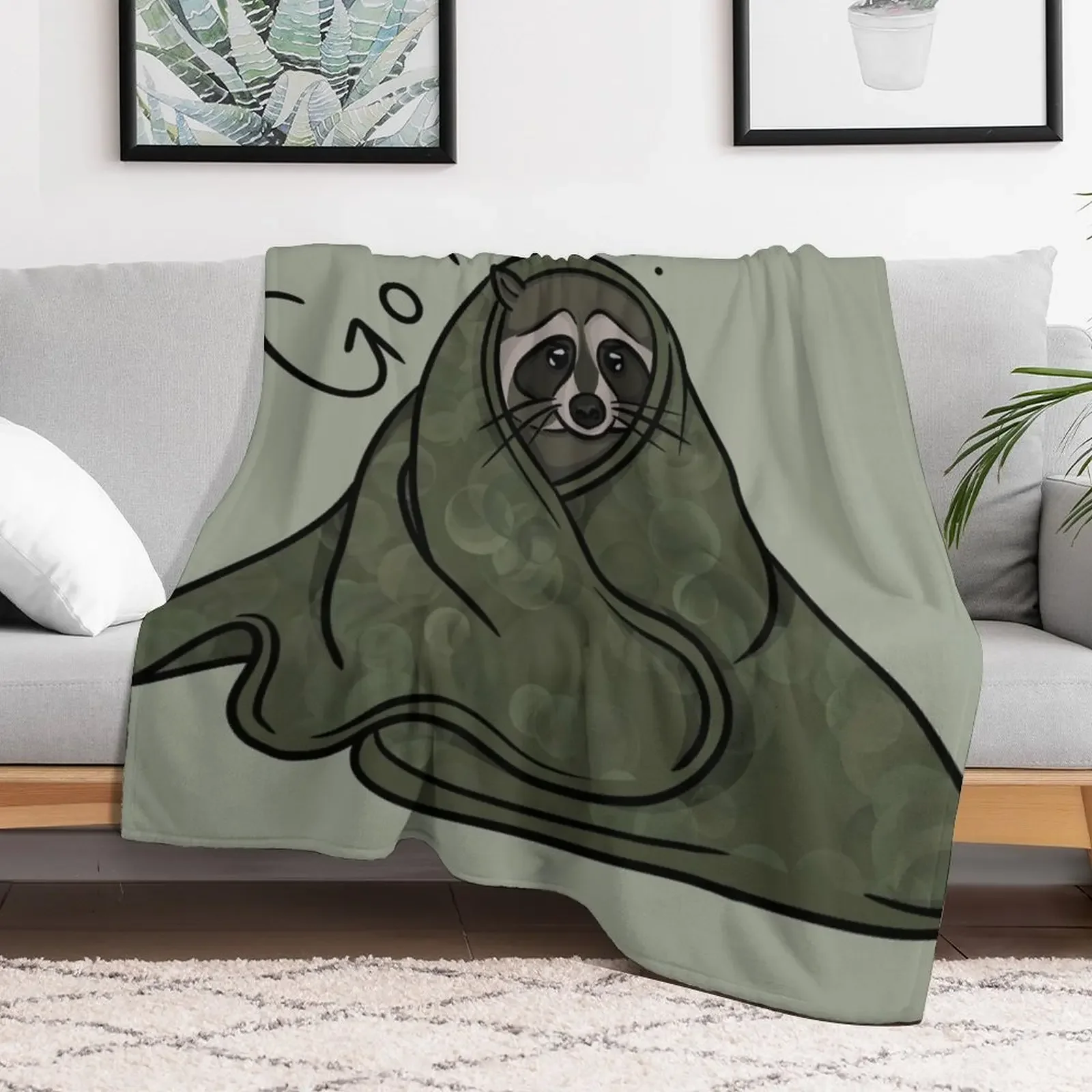 Introvert Raccoon Throw Blanket Stuffeds Personalized Gift Shaggy Beach Blankets