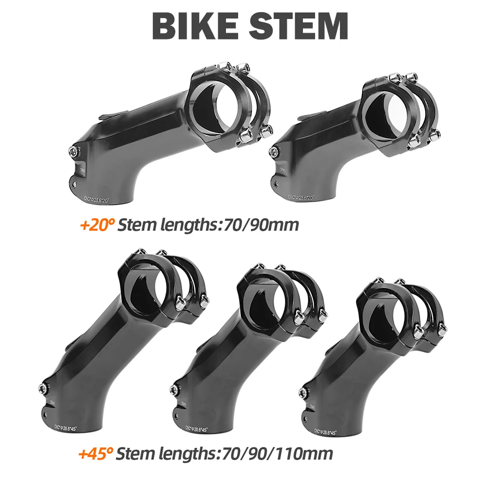 OUO Bicycle Handlebar Stem 31.8mm Road Bike Stem 20/45 Degree CNC Down Stem Steering Wheel Extension Bike Table Mtb Power