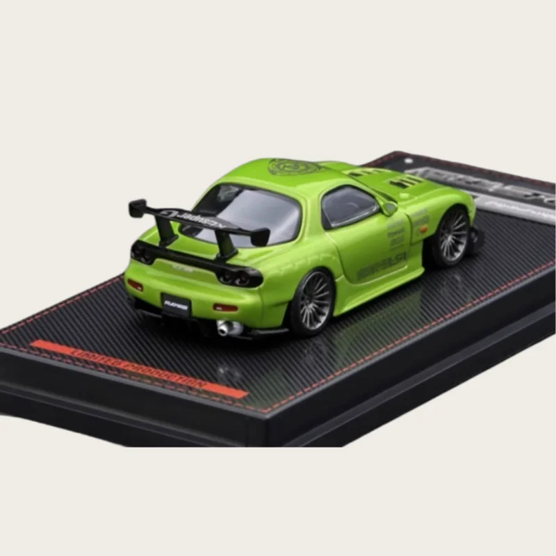 IG Diecast 1/64 Scale Mazda Alloy Model Cars Mazda RX7 FD3S RE Amemiya Green Play Vehicles Toys for Boys Gift Original Box