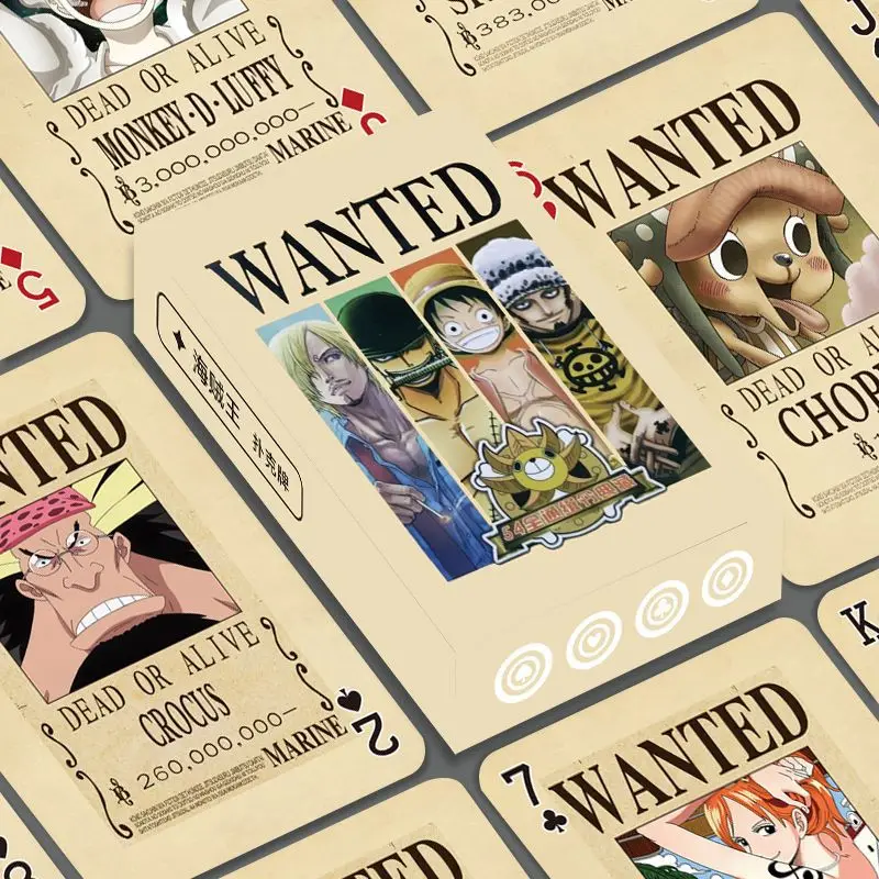 One Piece Wanted Cartoon Niedliche Spielkarten Persönliche 2D Party Unterhaltungsspiel Karten Spielzeug Animation Peripherie Großhandel – Detail 2