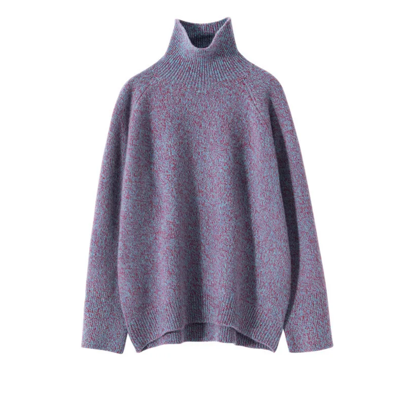 

Silk Cashmere Sweater Women‘s, Floral Pattern Thick Knit Pullover, Long Sleeve Loose Fit Top, Autumn Winter Luxury Loungewear