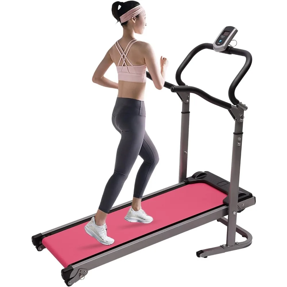 2 in 1 Folding Treadmill Manual Under Desk Treadmill with LED Monitor Running Jogging Walking Pad  Compact Treadmill