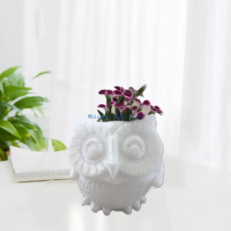 

U90E Owl Flowerpot Epoxy Resin Mold Plant Pot Holder Concrete Silicone Mold