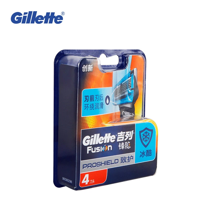 Gillette Fusion Blades Proshield Shaver Blades Shaving Razor Blades With Cool Factor For Men Beard Shave Blade 4Pcs/Pack