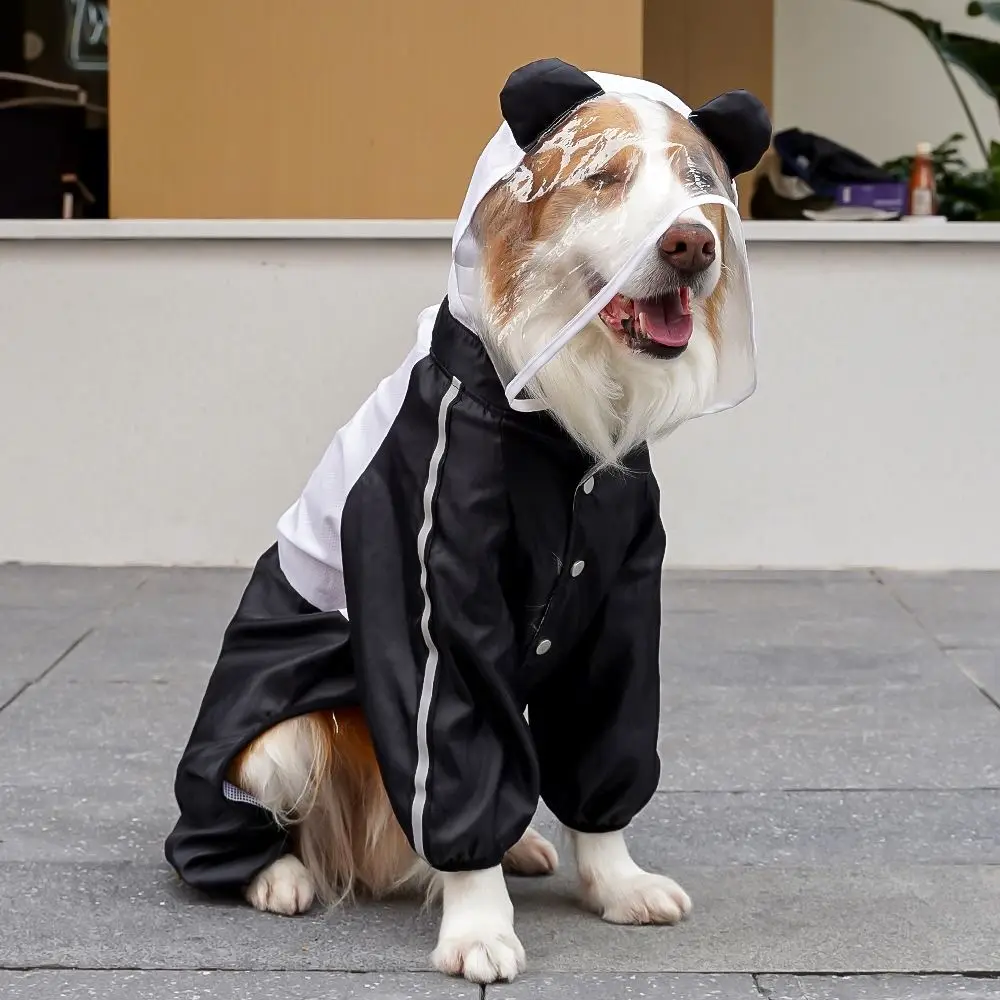 Capa de chuva para cachorro de desenho animado com capuz, formato engraçado ajustável, sapo 3d, poncho para animais de estimação, elásticos, reflexivo, quatro pernas, fantasia de cachorro ao ar livre