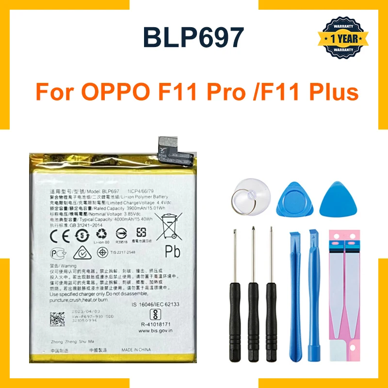 Batterie haute capacité BLP697 pour téléphone portable OPPO, F11 Pro, F11 Plus, 4000mAh, CPH1969, nouveau