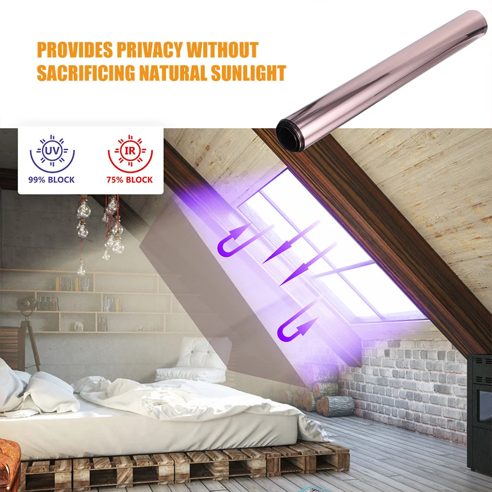 1 لفة ذاتية اللصق نافذة تلوين فيلم خفيفة الوزن الحيوانات الأليفة الشمس حجب نافذة فيلم طريقة واحدة تصميم عاكس للمنزل الداخلي