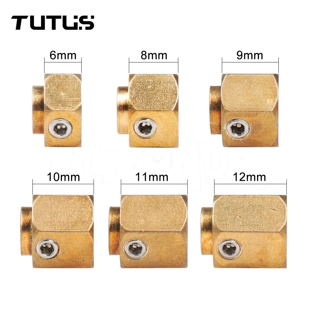

4pcs 6/8/10/12mm Heavier Brass Hex Wheel Hub Extended Adapter For 1/10 RC Crawler Car Traxxas TRX-4 TRX4 12mm Wheel