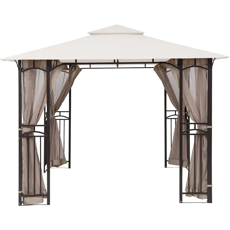 

Patio Gazebo Mosquito Netting Screen Walls ONLY (10x10, Beige)