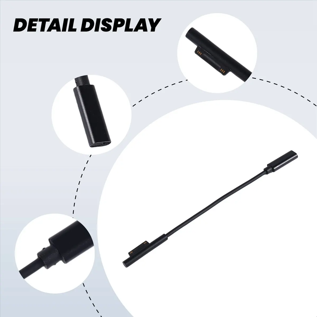 SCLS USB Type C PD 15V Power Charger Adapter Converter Charging Cable for Pro 7/6/5/4/3/GO/BOOK Laptop 1/2